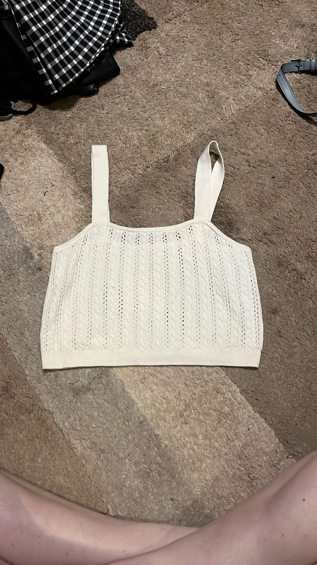 White Sweater Tank Top