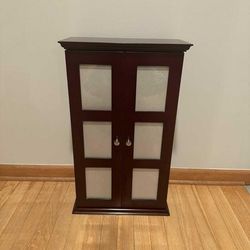 Cherry wood photo frame jewelry organizer cabinet