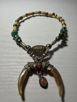 Double claw handmade necklace