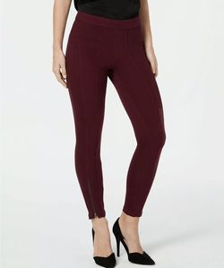 HUE Seamed Zip Skimmer Leggings (Currant, XS)