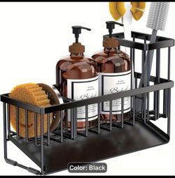 Durable, stainless steel black kitchen sink organizer new