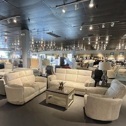 Ivory Power Reclining Couch And Loveseat