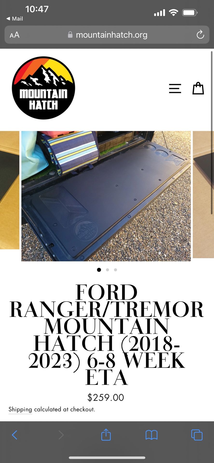 Mountain Hatch Tailgate Table Ford Ranger