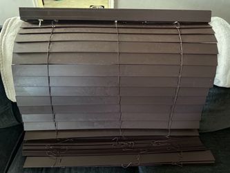 Dark Brown Wood Horizontal Window Blinds