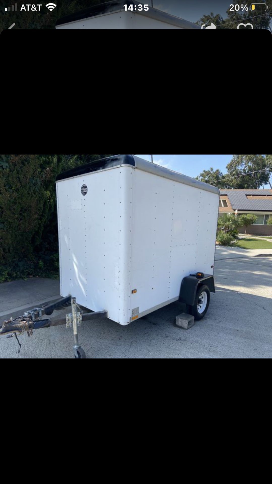 Wells cargo enclosed trailer 5x8x6. $2175