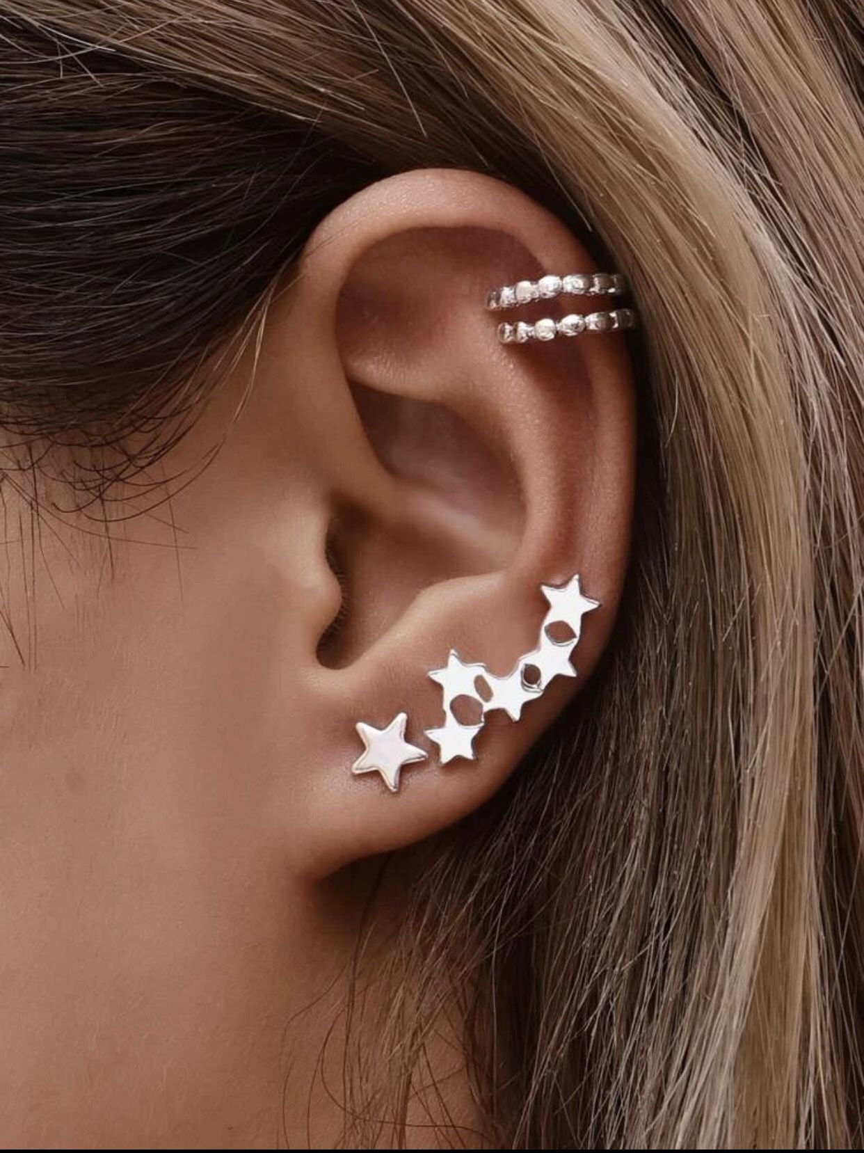 2021 Fashion Star Charm Ear Crawler &Cuffs Earrings Set