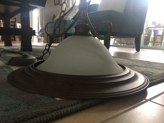 Bronze Chandelier Frosted Glass Pendant Light Gixture