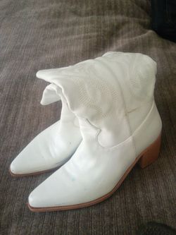 White Western cowboy boots sz 8.5 women's