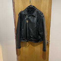 2XL Vintage Leather  Biker Jacket  