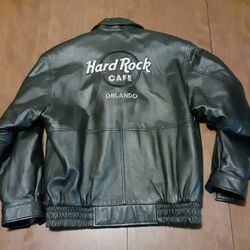 Hard Rock Cafe Orlando Leather Coat Size Large. Excellent condition