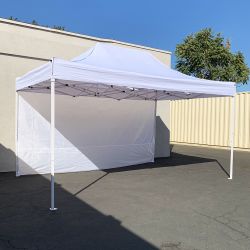 New in box $160 Heavy-Duty Canopy 10x15 FT with (1) Sidewall, Ez Popup Outdoor Party Tent (2 colors) 