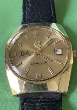 Vintage Ferrocarril de Antioquia Gold Tone Round Automatic Men's Working Watch