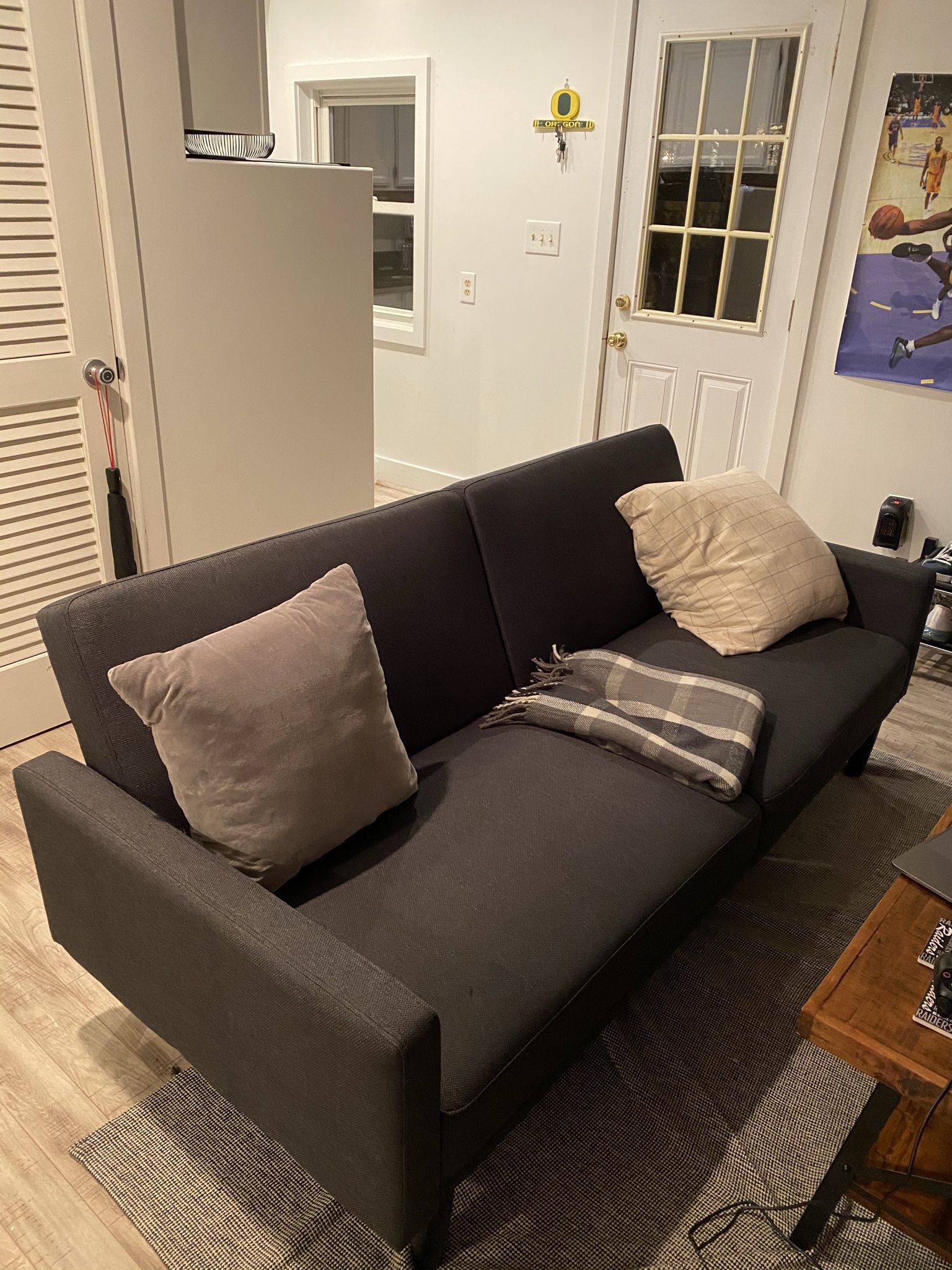 Gray couch/futon