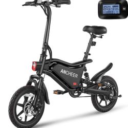 ANCHEER 14" Folding Electric Bike for Adults, 22MPH Ebike with 350W Motor[Peak 500W], 48V 374Wh