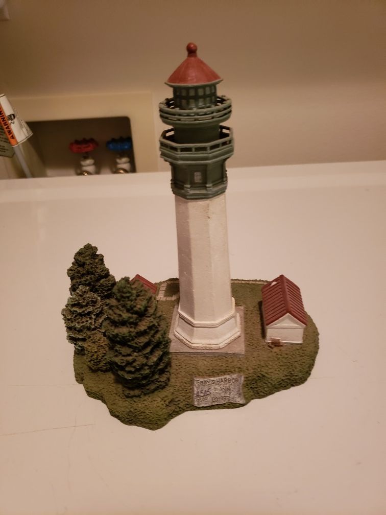 Collectible Grays Harbor Washington Lighthouse Cast Resin Figure