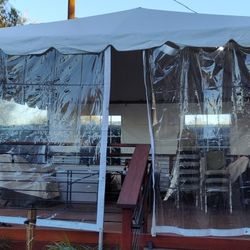 white tent 20x20 tables chairs tablecloths decorations RNTAL ONLY