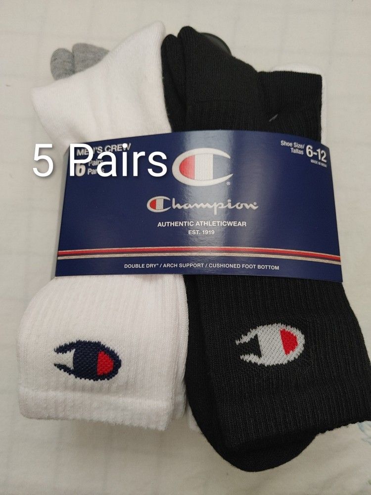 Champion Men's 5pk Cushion Crew Socks 6-12