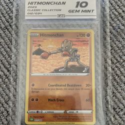 Pokemon  CAG  Graded 10 Gem Mint Classic Collection Holo Hitmonchan CLV 012/034