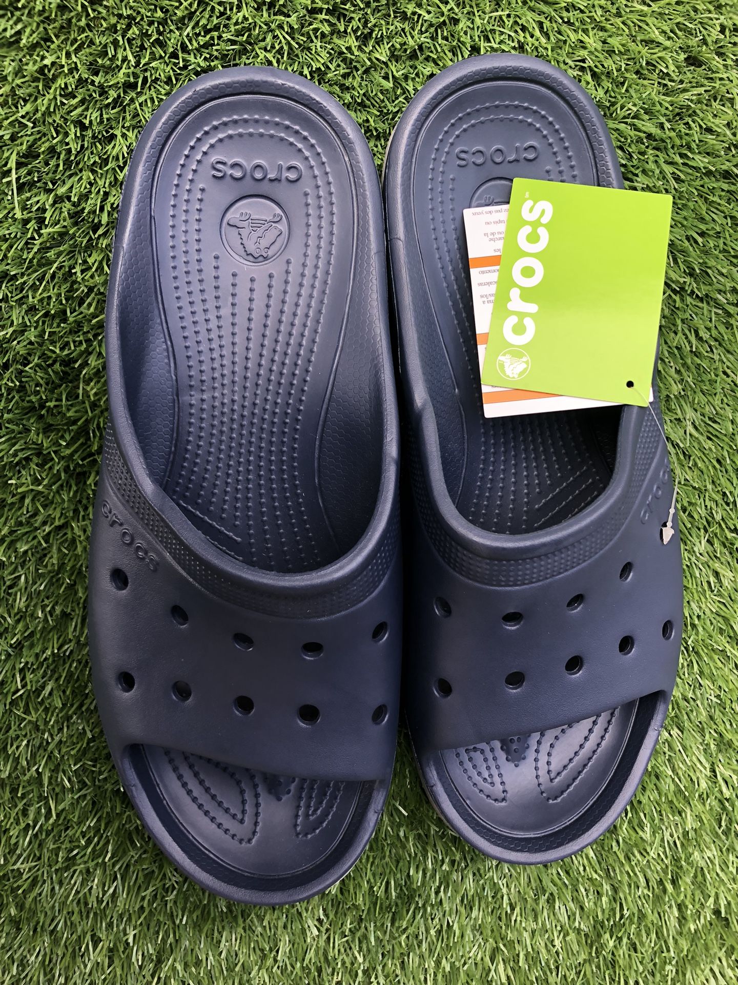 Crocs Unisex Adults Duet Slides Scutes Black Slip On Shoes Size 15