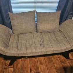Futon Loveseat – Gray/Taupe