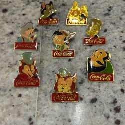 Walt Disney World 15th Anniversary Coca-Cola Pinocchio Pin Set 