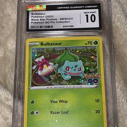 Bulbasaur Black star promo gem 💎 mint 10