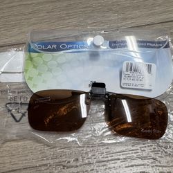 Polar Optics Unisex FlipUps REC 58 ClipOns Sunglasses Brown 