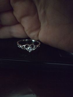 Size 10 infinity heart sterling silver promise ring