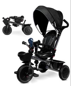 KRIDDO 7-In-1 Tricycle Stroller For Toddlers 18 Months To 5 Years,