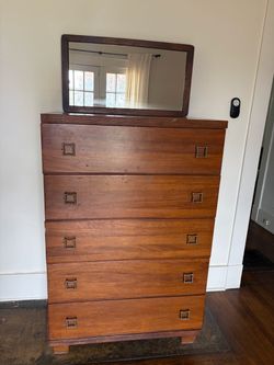Wood Dresser with attached Mirror