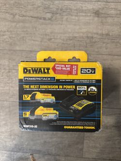 Dewalt Powerstack 20-Volt Lithium-Ion 5.0 Ah and 1.7 Ah Batteries and Charger