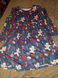6/7 gingerbread candy cane Christmas boutique twirl dress 