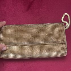 Whiting And Davis Gold Sparkly Clutch 