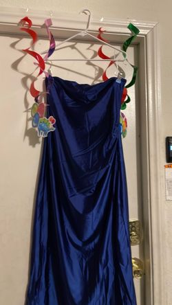 $4 satin royal blue strapless dress very cute to rock