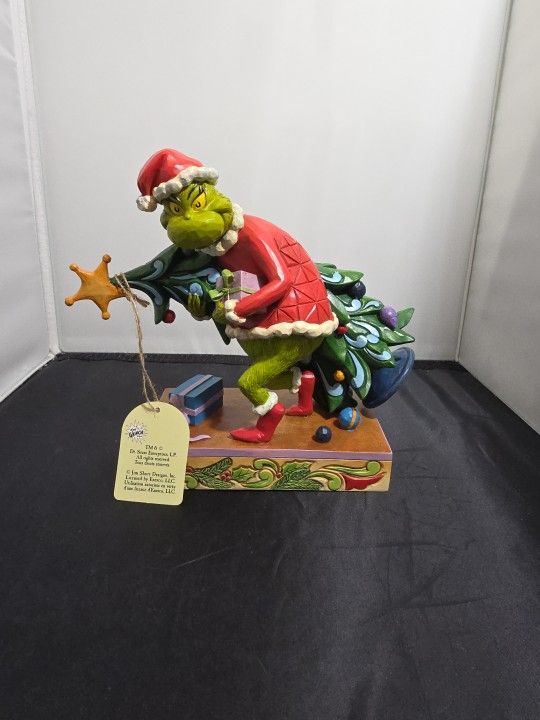 Jim Shore Grinch Carrying/Stealing Tree Figurine (contact info removed) New No Box
