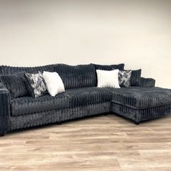 Black Sectional curduroy