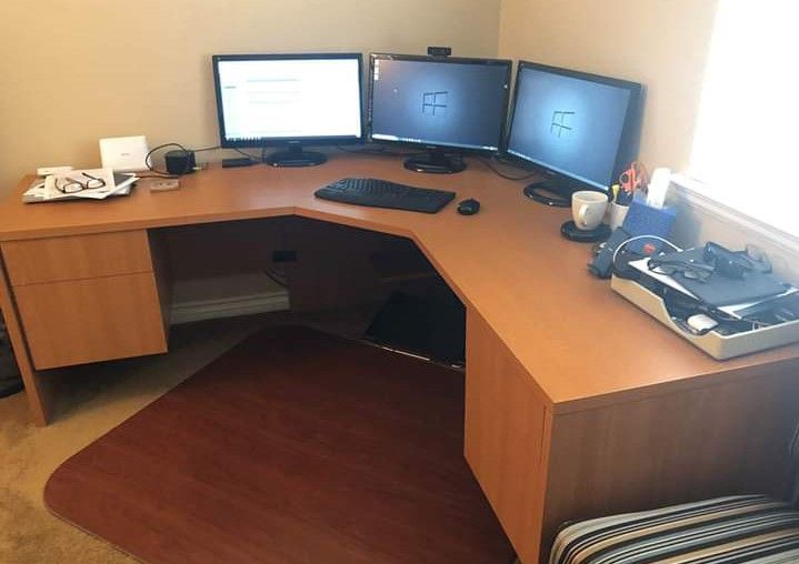 Office computer desk set, L shape, large, gaming desk