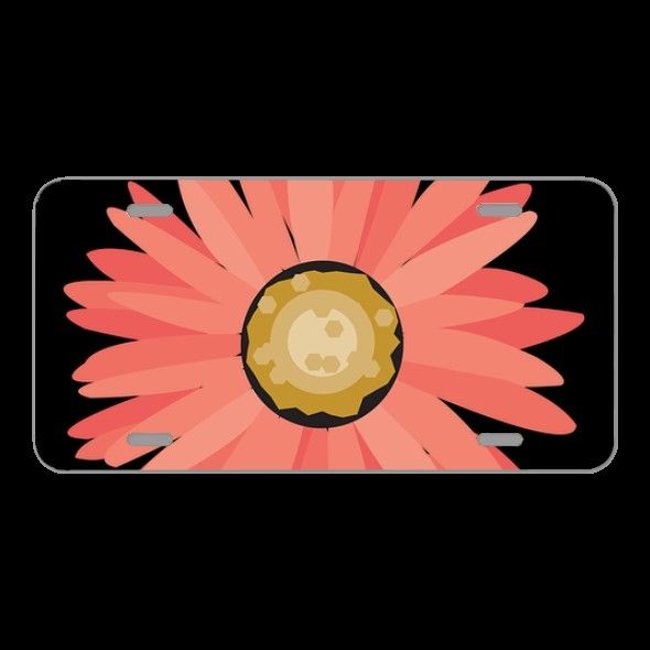 License Plate Novelty Car Front Flower Icon Symbol Nature Plant