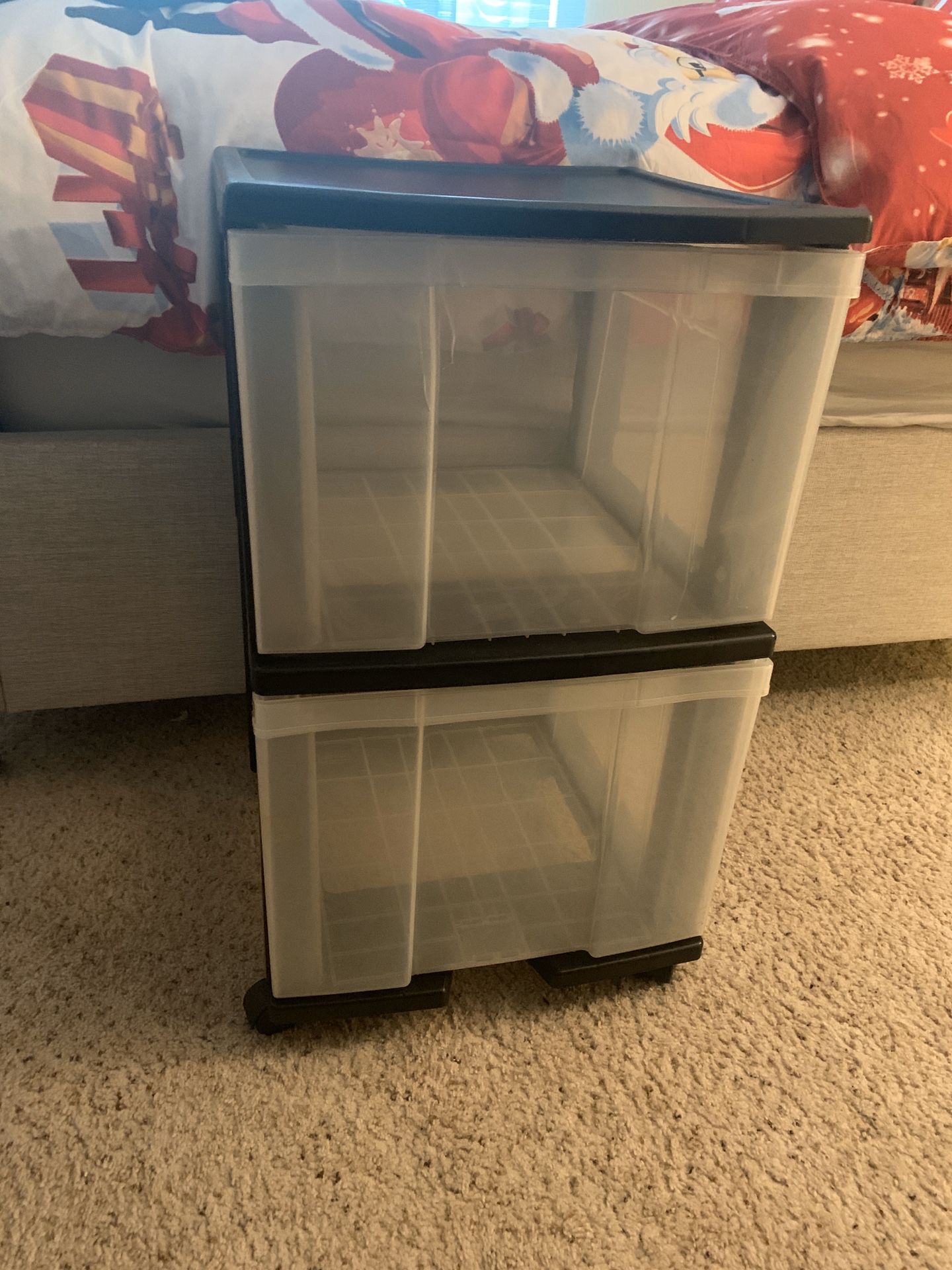 2 drawer plastic bin