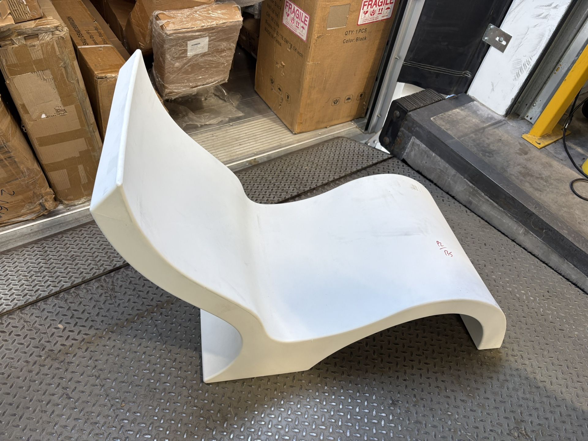 Signature Polyresin Lowback In Pool Chaise Lounge in White by Ledge Lounger