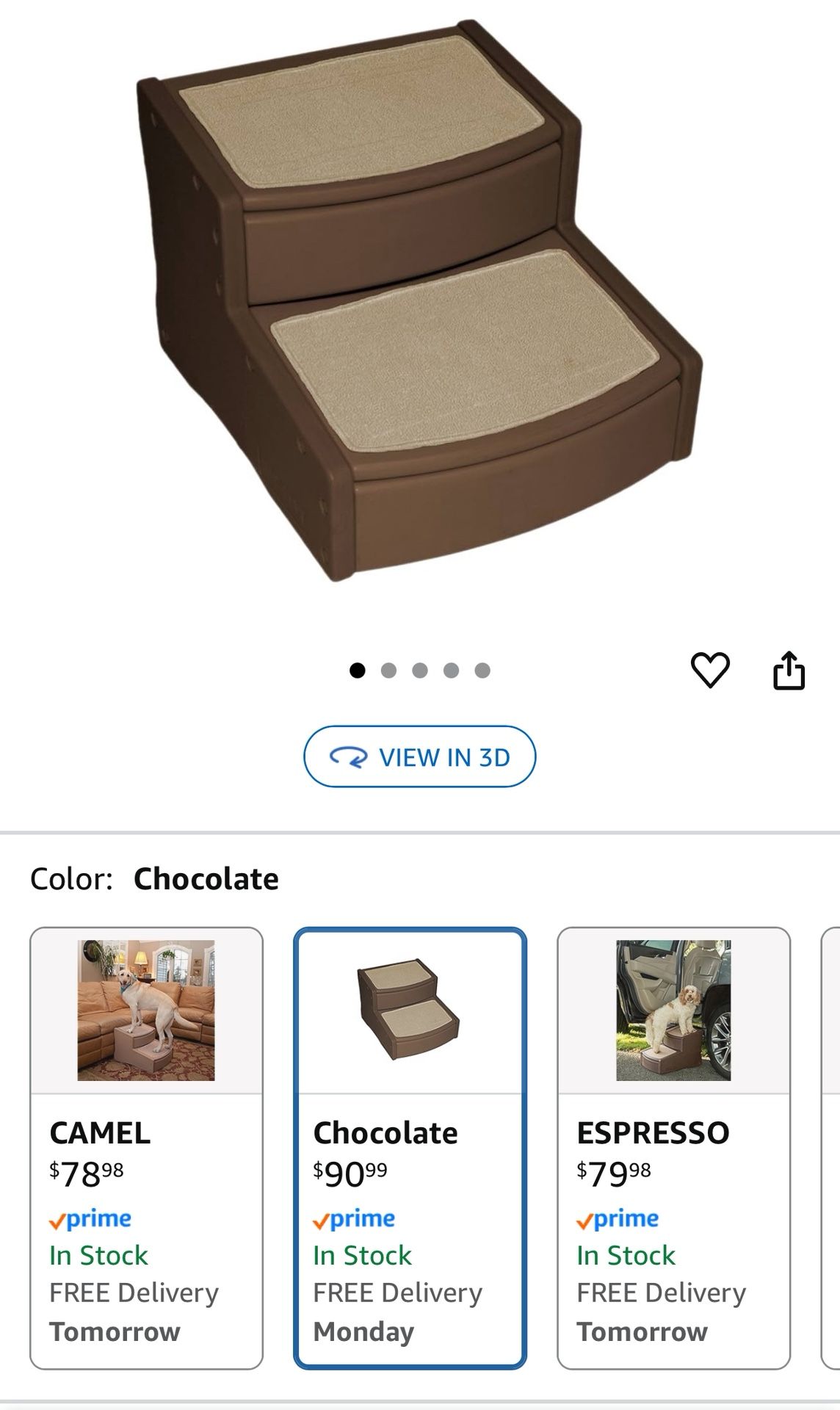 Gently Used Dog Steps With Removable Carpet