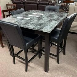 Brand 🆕🫕 Dining Room Counter Height Dining Table and Bar Stools (Set of 5) ❗İn Stock 