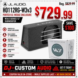 JL Audio W3 Series Custom Ported 12" W3v3 Subwoofer 1000 Watts H0112RG-W3v3 🚨 Payment Options Available