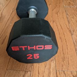 1 25 Lb Rubber Dumbbell Ethos