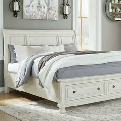 Robbinsdale A White Queen Sleigh Storage Bed》Ashley Collection 》Online Shopping 》Financing 》Delivery 

