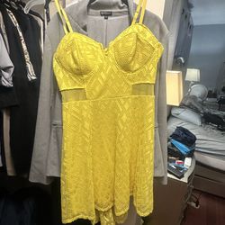 Yellow Cut Out Dress 