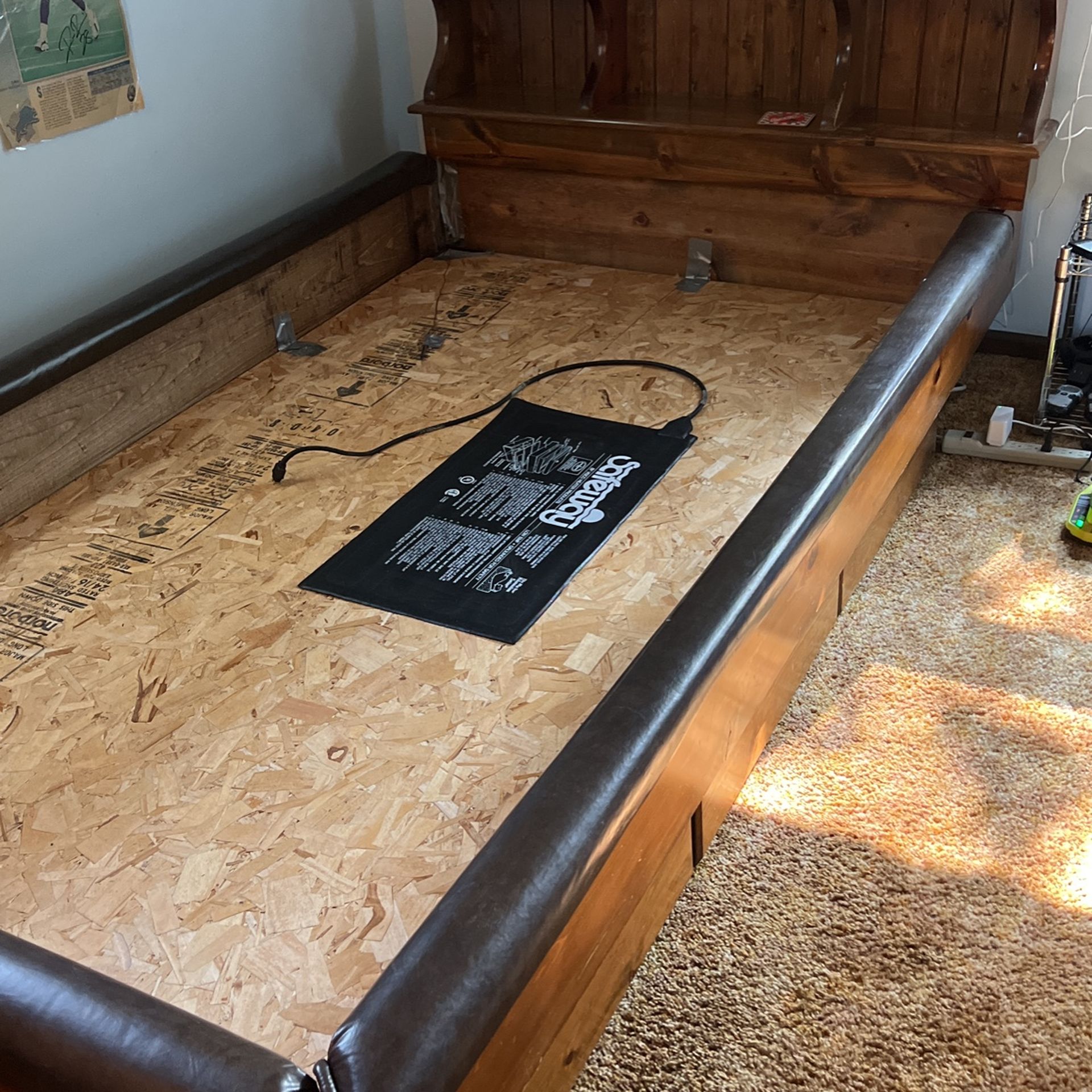 Xtra Long Twin Waterbed Frame With 6 Drawers.