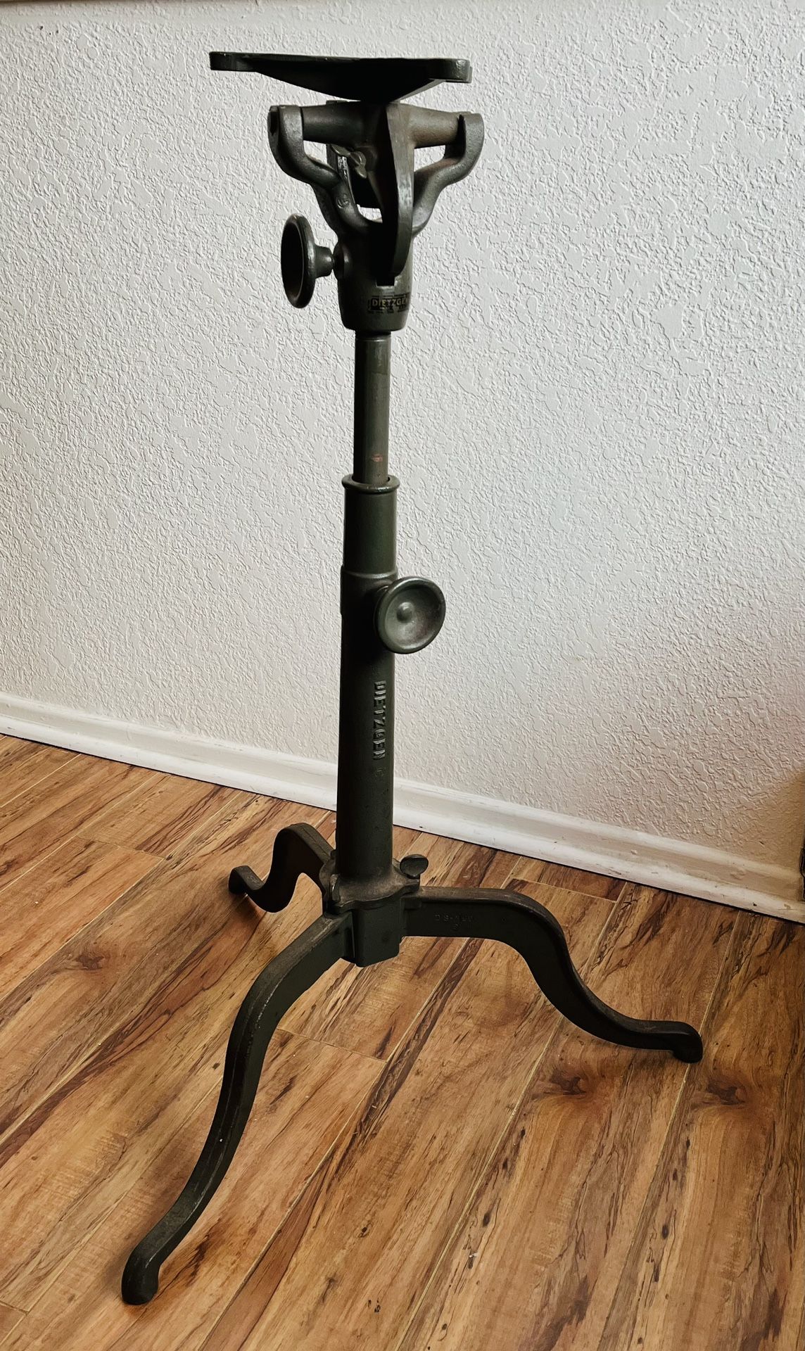 Antique Dietzgen Cast-Iron Pedestal Drafting Table and Base