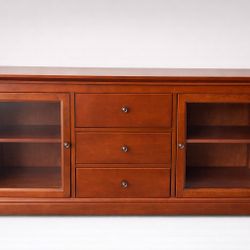 Solid Wood Media Console / Sideboard with Glass Cabinets