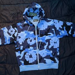 Denim Tears Blue camo Zip Up